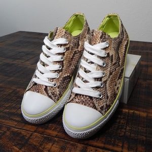 Beverly Feldman Snake Print Low-Top Sneakers